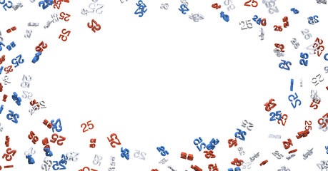 3d golden 25 years anniversary celebration with star background