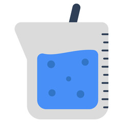 An editable design icon of chemical beaker 
