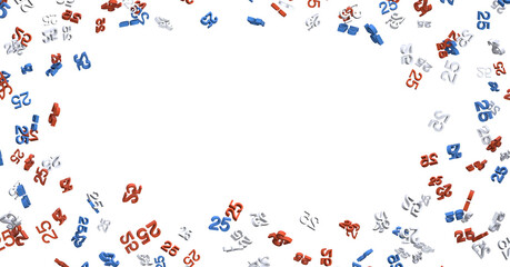 3d golden 25 years anniversary celebration with star background