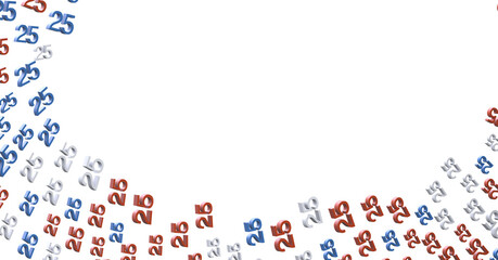 3d golden 25 years anniversary celebration with star background