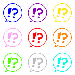 カラフルなダブルだれとカラフルなまんまるふきだし　9個セット