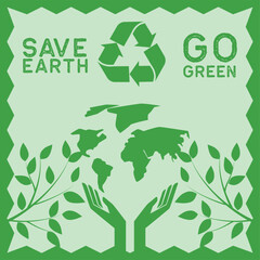 Go green postcard. vector illustration