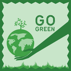 Go green postcard. vector illustration