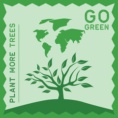 Go green postcard. vector illustration