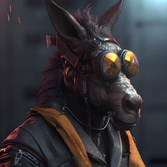 "Chrome Bray: The Cyberpunk Quest of a Techno-Donkey" / Background Design / AI Generated Artwork
