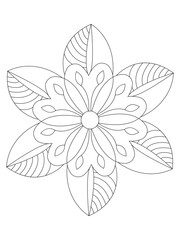 Flower Outline Illustration for Covering Book. Coloring book for kids and adults. animal Aloha Hawaii vector floral artwork. Coloring book pages for adults 