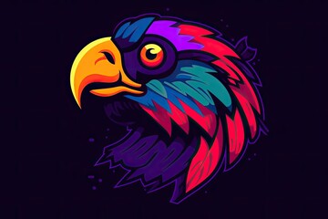 a colorful depiction of an eagle's head. Generative AI