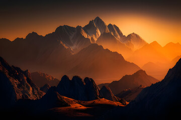 sunrise in the mountains