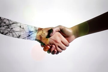 Business partnership meeting, handshake of the future 