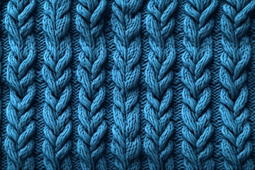 Knitted texture, woolen textured sweater. Fall and winter season warm sweater, knitwear clothing. Background, copy space, top view. AI generated