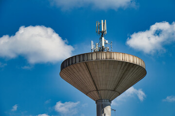 Water tank tower with communication points. Czech Republic.
