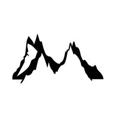 Mountain silhouette vector icon.