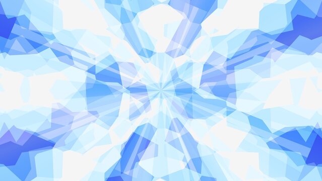 青の万華鏡、美しい幾何学模様　イラスト