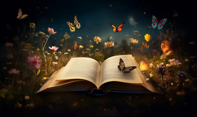 Generative AI illustration a fantasy butterfly from a book