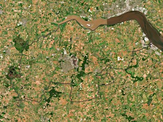 North Lincolnshire, England - Great Britain. Low-res satellite. No legend