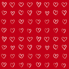 Seamless Pattern Hearts Line