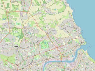 North Tyneside, England - Great Britain. OSM. No legend