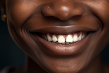 Stunning White Smile Illuminating the Face of a Black Woman - Generative AI