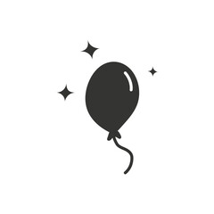 Hand drawn balloon vector icon. Air ball flat symbol. Helium balloon sign. Balloon hand drawn symbol pictogram. UX UI icon