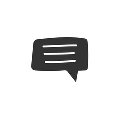Hand drawn bubble chat vector icon. Chat flat sign design. SMS chat symbol pictogram. Hand drawn chat message icon. UX UI icon