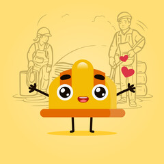 Helmet Character Representated for Labor/Labour Workers