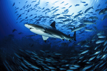 Fototapeta premium Shark underwater sealife Generative AI