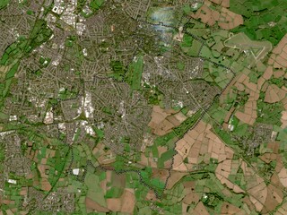 Oadby and Wigston, England - Great Britain. Low-res satellite. No legend