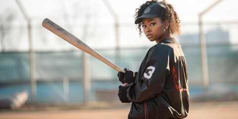 female athlete fast pitch softball player, generative AI