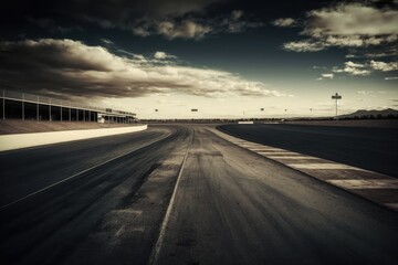 Empty asphalt road with cloudy sky in the background