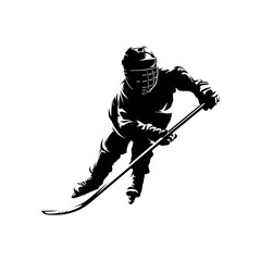 ice hockey player kids silhouette