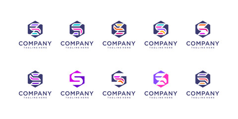Set of lletter s logo collection with creative concept