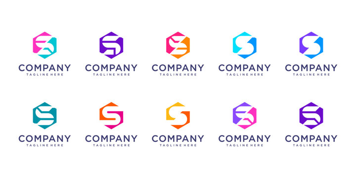 Set of lletter s logo collection with creative concept