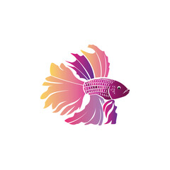 ornamental fish logo icon illustration animal design vector