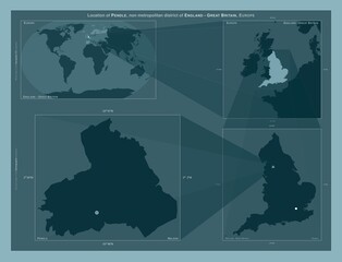 Pendle, England - Great Britain. Described location diagram