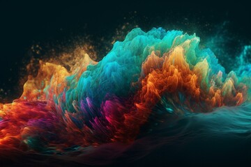 Awesome colorful wave abstract background. Generative AI