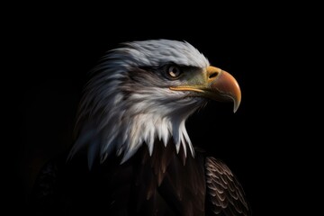 Obraz premium The Bald Eagle has found its prey and is hunting with its talon extended. Generative AI