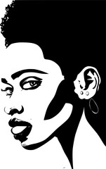 African pretty woman vector style portrait