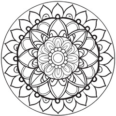 Black and White mandala for coloring book