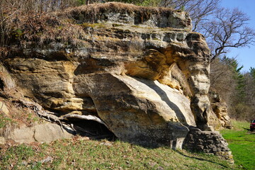 Elephant Trunk Rock formed on the side of the mountain on side of the road.