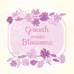 Isolated frame with hand drawn garden flowers