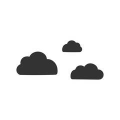 Hand drawn rain vector icon. Cloud flat sign design. Rainy cloud vector symbol pictogram. Rainfall icon. UX UI icon