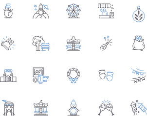 Hitech business outline icons collection. Technology, Innovation, Automation, Robotics, Computers, Software, Networking vector and illustration concept set. Big Data, AI, Cybersecurity linear signs