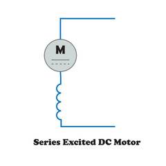 Series Excited DC motor Electric Symbol Vector Image illustartion  Isolated on White Bachground