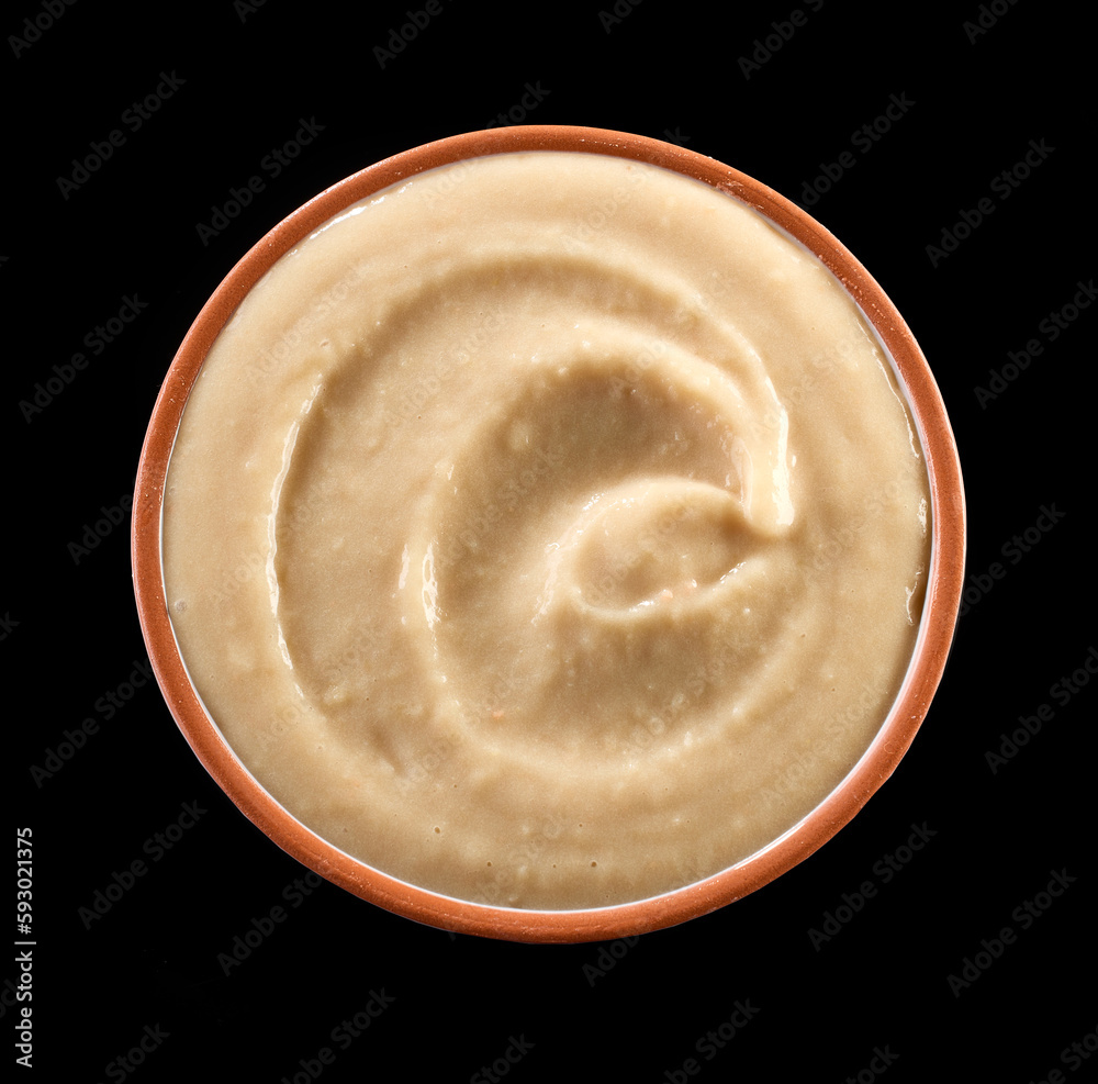 Sticker bowl of hummus