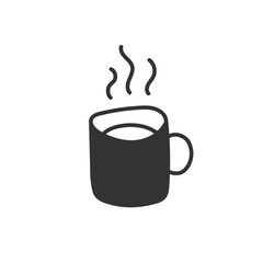 Hand drawn cup of coffee vector icon. Mug vector icon. Cup of tea vector flat sign design. Cup symbol pictogram icon. UX UI icon