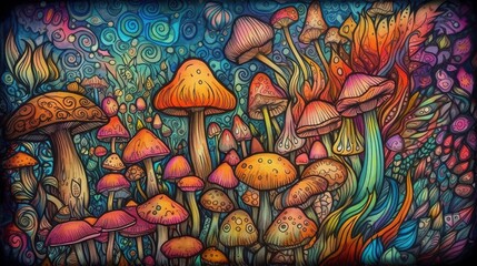 mushrooms in the garden