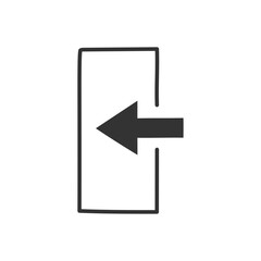 Hand drawn exit vector icon. Door flat sign design. Door vector icon. Door with arrow flat symbol. Door  icon pictogram.. UX UI icon