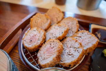 Tonkatsu, Fried Pork serve on plate in restaurant