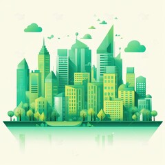 Eco friendly, Green city and sustainability development concept. generative ai