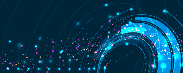 Neural network concept. Connected cells with links. High technology process. Abstract background